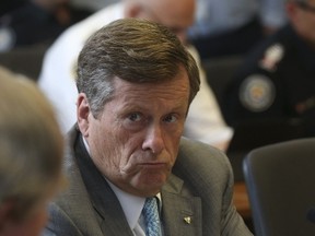 Toronto Mayor John Tory at a Toronto Police Services Board meeting on August 24, 2017. (Jack Boland/Toronto Sun)