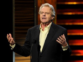 Talk show host Jerry Springer speaks onstage at the Comedy Central Roast Of David Hasselhoff held at Sony Pictures Studios on August 1, 2010 in Culver City, California. (Photo by Kevin Winter/Getty Images)