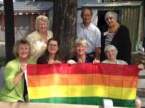The Affirming Team at Huron Shores United Church in Grand Bend is preparing for a celebration as they promote the inclusion of people of all sexual orientations and gender identities to join them in worship and church activities. On the team are, in the front row from left: Betsy Hanes, Rev. Dr. Kate Crawford, Janice Sinker and Blanche Savage. In the back, from left: Mary Alderson, David Kai and Wilma Harris. Absent from the photo are Marly Brown and Paula Wallis. (Handout)