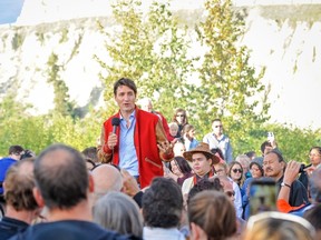 Prime Minister Justin Trudeau speaks at a community event Kwanlin Dun Cultural Centre in Whitehorse, Yukon on Friday, Sept. 1, 2017. THE CANADIAN PRESS/ Joel Krahn