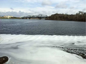 Commuters reported 'hundreds' of diapers floating in the Ottawa River Wednesday. It turned out to be foam, which occurs naturally in large and small patches in the river. (Postmedia files)
