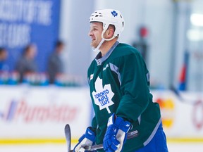 Toronto Maple Leafs' Colton Orr during practice at the MasterCard Centre for Hockey Excellence in Toronto on Dec. 30, 2013. (Ernest Doroszuk/Toronto Sun)