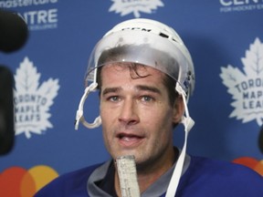 Toronto Maple Leafs forward Patrick Marleau speaks with the media after practice in Toronto on Sept. 6, 2017. (Jack Boland/Toronto Sun/Postmedia Network)