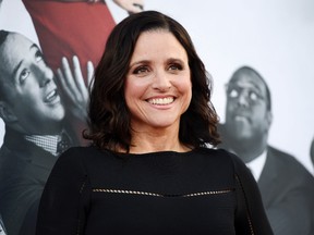 In this May 25, 2017, file photo, Julia Louis-Dreyfus, a cast member in the HBO series "Veep," poses at an Emmy For Your Consideration event for the show at the Television Academy in Los Angeles. HBO says its much-honored political comedy "Veep" is coming to an end. The cable channel said Wednesday, Sept. 6, that "Veep" will air its seventh and final season in 2018. (Photo by Chris Pizzello/Invision/AP, File)