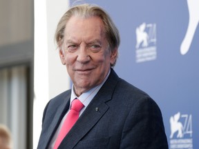 Donald Sutherland at the premiere of "The Leisure Seeker" at the 74th Venice Film Festival in Venice, Italy, Sept. 3, 2017. (Cinzia Camela/WENN.COM)