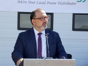 Ontario Energy Minister Glenn Thibeault speaks in Chatham on July 23, 2017. (Trevor Terfloth/Postmedia Network)