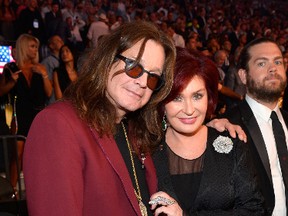 Singer Ozzy Osbourne (L) and Sharon Osbourne attend the Showtime, WME IME and Mayweather Promotions VIP Pre-Fight party for Mayweather vs. McGregor at T-Mobile Arena on August 26, 2017 in Las Vegas, Nevada. (Photo by Bryan Steffy/Getty Images for Showtime)