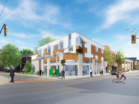 The concept for a new mixed-use building at 601 Somerset St. W., where a fire destroyed the previous building in 2015. Source: Development application