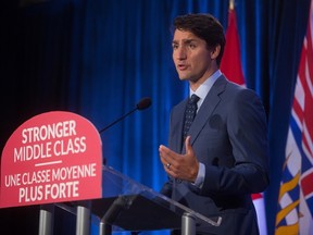 Prime Minister Justin Trudeau responds to questions during a news conference after a Liberal caucus retreat in Kelowna, B.C., on Thursday, Sept. 7, 2017. (Darryl Dyck/The Canadian Press)