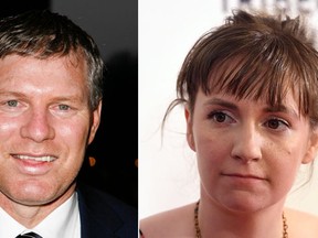 Lenny Dykstra and Lena Dunham. (Getty Images)