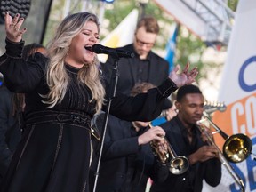 Kelly Clarkson performs on NBC's "Today" show at Rockefeller Plaza on Friday, Sept. 8, 2017, in New York. (Photo by Charles Sykes/Invision/AP)