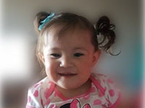 Police said Friday Sept. 8, 2017 that 16-month-old Veronica Poitras was killed in a homicide in Cold Lake.