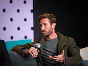 Actor Armie Hammer speaks during a press conference for the film 'Call Me By Your Name' at the Toronto International Film Festival in Toronto on Friday, September 8, 2017. (Chris Donovan/The Canadian Press)