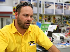 Bill Riddell, the manager of RONA in Chatham talks about the new labour laws for Ontario at his business. (MIKE HENSEN, The London Free Press)
