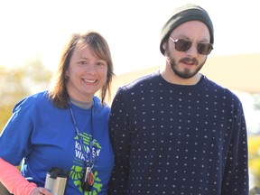 Paulette Linley and her son, Robert Linley, take part in The Kidney Foundation of Canada's Kidney Walk on Saturday.