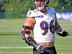 The Ravens' Brent Urban appears to be the breakout Canadian NFL player in 2017. (John Kryk/Postmedia Network/Files)