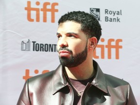 Drake arrives on the red carpet for The Carter Effect during the Toronto International Film Festival in Toronto on Saturday September 9, 2017. (Veronica Henri/Toronto Sun/Postmedia Network)