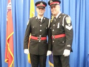 Const. Tristan Kettles (left) is pictured with his father,  Staff-Sgt. James Kettles.
(TWITTER)