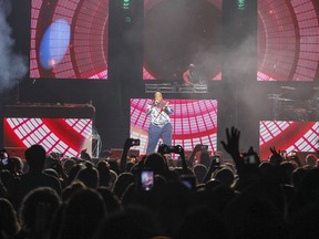 Young MC rocks the house at the I Love The 90's Tour concert at the Rogers K-Rock Centre on Friday night. (Julia McKay/The Whig-Standard)