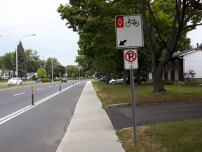 Cycling route on Boul. Mortagne in Boucherville, Que. Laura Young/For The Sudbury Star
