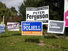 The city is considering changes to the bylaw governing election signs. (File photo)