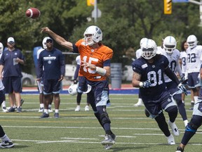 Argos Ricky Ray, delivering a pass in practice, says the 4-7 team just has to clean up a few inconsistencies to get back on track. (STAN BEHAL/Toronto Sun)