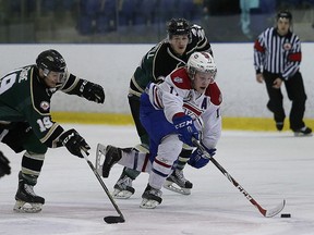 The Kingston Voyageurs leading point-getter from last season, Josh Leblanc, is returning to the Ontario Junior Hockey League team this season. (Ian MacAlpine/The Whig-Standard)