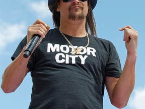 A civil rights organization said are demanding the cancellation of concerts by Kid Rock at a new sports arena in Detroit, saying his criticism of NFL quarterback Colin Kaepernick was a "dog whistle" to white supremacist groups. (Terry Renna/AP Photo/Files)
