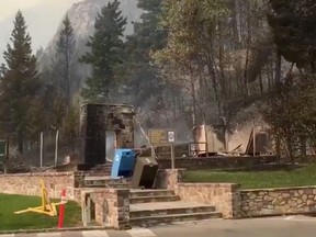 What was left of the visitor's centre at Waterton National Park on Tuesday.
