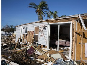 Extensive damage and destruction from Hurricane Irma is seen Tuesday at the Seabreeze Trailer Park in Islamorada, Fla. Many of the park's trailer homes were completely destroyed. Loren Elliott/Associated Press