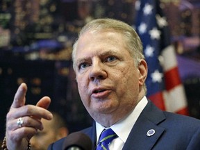 In this June 14, 2017 file photo, Seattle Mayor Ed Murray takes a question at a news conference at City Hall in Seattle. (AP Photo/Elaine Thompson, File)