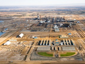 Undated handout aerial photo of Canadian Natural Resources Ltd. (CNRL) Horizon oilsands plant north of Fort McMurray.