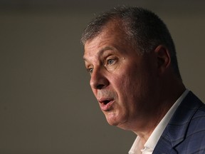 CFL commissioner Randy Ambrosie meets with media in Winnipeg on July 13, 2017. (Kevin King/Winnipeg Sun/Postmedia Network)