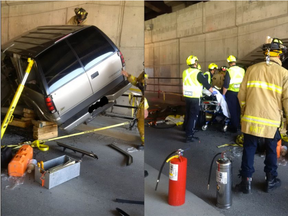 Kent underpass: Male, 46 assessed for low blood pressure after single vehicle collision. (Ottawa Paramedic Service)