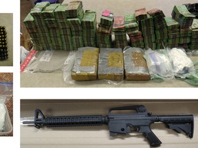 Cash, weapons and drugs seized by police during Project Yuma. Supplied photo