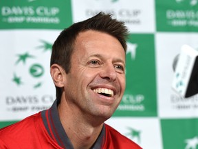 A media conference with the Davis Cup team member Daniel Nestor at Northlands Coliseum in Edmonton on Sept. 12, 2017. (Ed Kaiser/Postmedia)