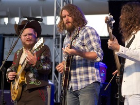Jimmy Bowskill, Ewan Currie and Ryan Gullen of The Sheepdogs return to the Western Fair on Thursday. The Saskatoon rockers were scheduled to perform at the Fair in 2014, but the show was cancelled due to stormy weather. The band?s most recent album, Future Nostalgia, was released in 2015. (Postmedia News)