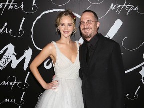 Jennifer Lawrence, left, and Darren Aronofsky attend the premiere of Paramount Pictures' "Mother!" at Radio City Music Hall on Wednesday, Sept. 13, 2017, in New York. (Photo by Greg Allen/Invision/AP)