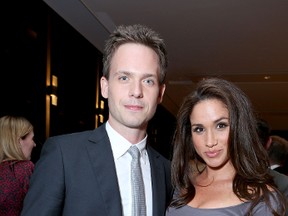 Actors Patrick J. Adams (L) and Meghan Markle attend the FINCA Canada Fundraiser At TIFF 2012 during the Toronto International Film Festival on September 11, 2012 in Toronto, Canada. (Photo by Alexandra Wyman/Getty Images For FINCA)