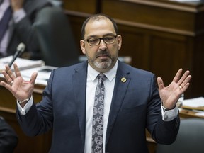 Energy Minister Glenn Thiebeault answers questions at Queen's Park on Thursday, May 11, 2017. (CRAIG ROBERTSON/TORONTO SUN)