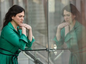 In this Sept. 9, 2017 photo, Chilean trans actress Daniela Vega, a cast member in the film "A Fantastic Woman," poses for a portrait at the The Adelaide Hotel during the Toronto International Film Festival in Toronto. She plays Marina, a transgender woman whose partner dies, after which Marina is subjected to harsh treatment by the family of her deceased lover and by police investing the death. (Photo by Chris Pizzello/Invision/AP)