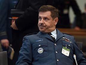 Lt.-Gen. Pierre St. Amand appears as a witness at a commons national defence committee in Ottawa on Thursday, Sept. 14, 2017. The committee is hearing witnesses on Canada's abilities to defend itself and our allies in the event of an attack by North Korea on the North American continent. (Sean Kilpatrick/The Canadian Press)