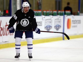 Calle Rosen looks on during Toronto Maple Leafs training camp at the Gale Centre in Niagara Falls on Sept. 15, 2017. (Dave Abel/Toronto Sun/Postmedia Network)