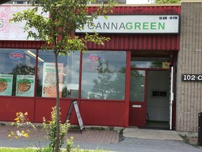 A CannaGreen marijuana dispensary on McEwen Avenue.