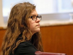 Anissa Weier, left, sits in court Thursday, Sept. 14, 2017, in Waukesha County Court, Waukesha County, Wis. (Michael Sears/Milwaukee Journal-Sentinel via AP, Pool)