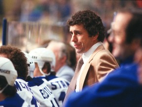 Roger Neilson back behind the bench after being re-hired by the Toronto Maple Leafs in 1979. (Sun files)