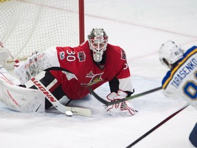 Due to a string of injuries, Senators goalie Andrew Hammond couldn’t establish a role with the team last season. (THE CANADIAN PRESS)