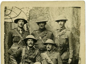 Major Charles Oliver Fairbank of Petrolia, middle row-right, is pictured in Steelvorde, France in 1916. He's the grandfather of Oil Springs oil producer Charlie Fairbank, who donated this photo and others recently to the Lambton County Archives. (Submitted)