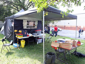 Unsanctioned safe injection site at Raphael Brunet Park 
POSTMEDIA