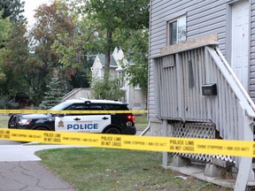 Homicide detectives were on scene for the second time in one week at 11119 94 St. in Edmonton, Alta. on Sept. 18, 2017, after a man was found at the residence by northwest division police officers.